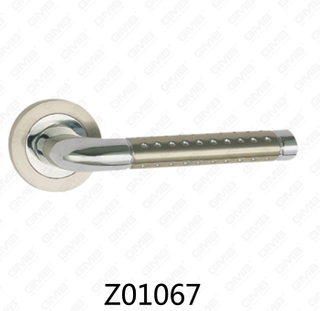 Zamak-Zinklegierungs-Aluminium-Rosetten-Türgriff mit runder Rosette (Z01067)