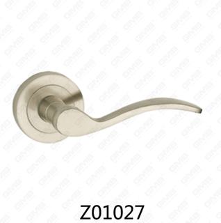 Zamak-Zinklegierungs-Aluminium-Rosetten-Türgriff mit runder Rosette (Z01027)