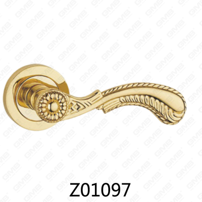 Zamak-Zinklegierungs-Aluminium-Rosetten-Türgriff mit runder Rosette (Z01097)