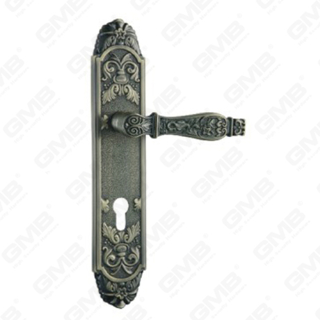 Türgriff Ziehen Sie Holztür Hardware-Griff Türgriff auf Teller für Lockset mit Zinklegierung oder Stahltürplattengriff (ZL902-Z93-DAB)