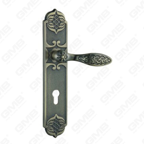 Türgriff Ziehen Sie Holztür Hardware-Griff Schloss Türgriff auf Teller für Locksserie durch Zinklegierung oder Stahltürplattengriff (ZL961-Z92-DAB)