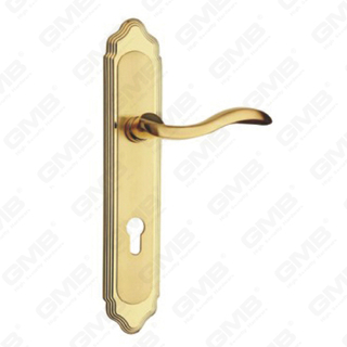 Türgriff Ziehen Sie Holzhölzer Hardware-Griff Türgriff auf Teller für Lockset mit Zinklegierung oder Stahltürplattengriff (ZL91376-GSB & GPB)