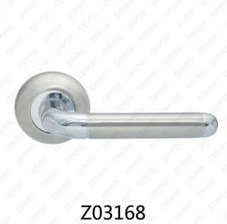 Zamak-Zinklegierungs-Aluminium-Rosetten-Türgriff mit runder Rosette (Z02168)