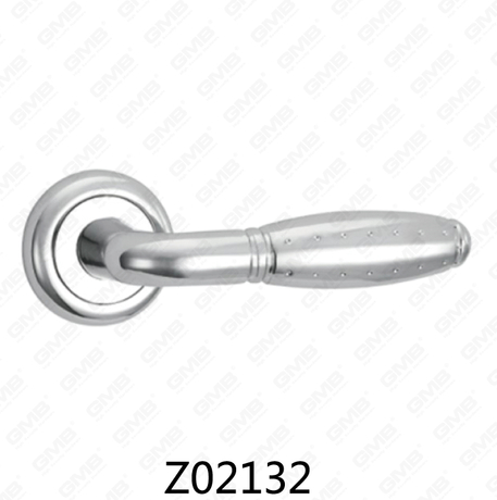 Zamak-Zinklegierungs-Aluminium-Rosetten-Türgriff mit runder Rosette (Z02132)