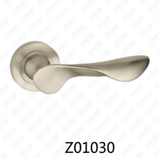 Zamak-Zink-Legierungs-Aluminium-Rosetten-Türgriff mit runder Rosette (Z01030)