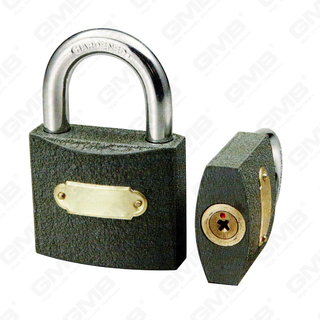 Grau lackiertes Kunststoff-Vorhängeschloss aus Eisen mit gekreuztem Schlüssel (043)