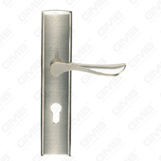Türgriff Ziehen Sie Holztür Hardware-Griff Schloss Türgriff am Teller für Lockset mit Zinklegierung oder Stahltürplatte (L208-09-k)