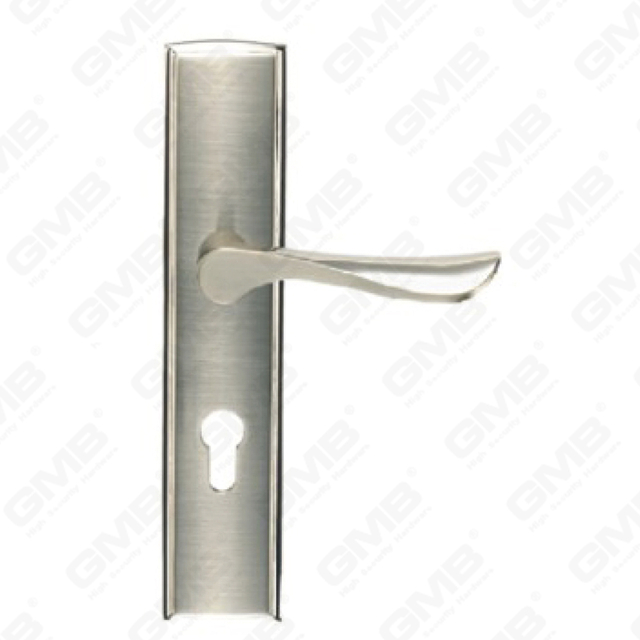 Türgriff ziehen Holztürbeschläge Griffschloss Türgriff auf Platte für Einsteckschlösser aus Zinklegierung oder Stahl Türplattengriff (L208-09-K)