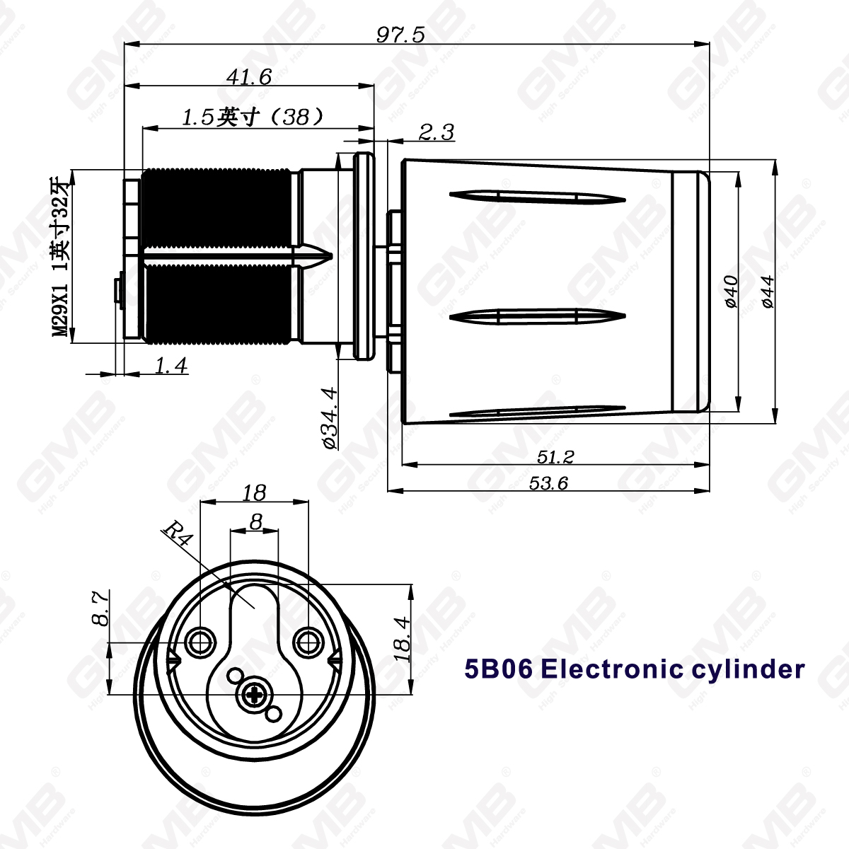 Hohe Sicherheit mit mehreren Auflockern von IP67 WiFi Digital einstellbares modulares Profil Smart Electronic Door Lock Zylinder (5B06)