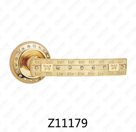 Zamak-Zink-Legierungs-Aluminium-Rosette-Türgriff mit runder Rosette (Z11179)