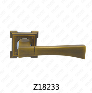 Zamak-Zink-Legierungs-Aluminium-Rosetten-Türgriff mit runder Rosette (Z18233)
