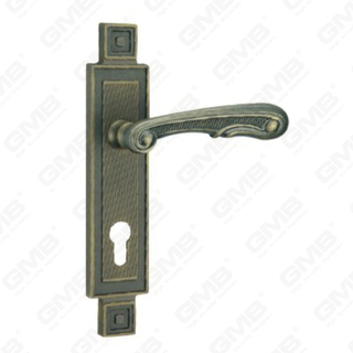 Türgriff Ziehen Sie Holztür Hardware-Griff Schloss Türgriff auf Teller für Locksserie durch Zinklegierung oder Stahltürplattengriff (ZM858-Z103-DAB)