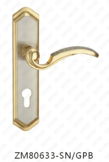 Türgriff Ziehen Sie Holztür Hardware-Griff Türgriff auf Teller für Lockset mit Zinklegierung oder Stahltürplattengriff (ZM80633-SN & GPB)