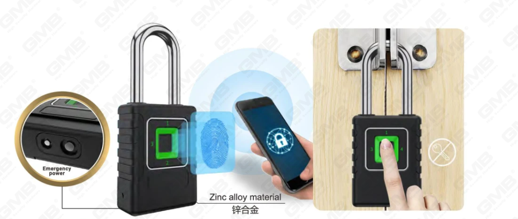 Hochsicherheit KEYLESS IP65 WLAN Digitales Fingerabdruckkennwort Tuya/TT App Smart Electronic Padlocke