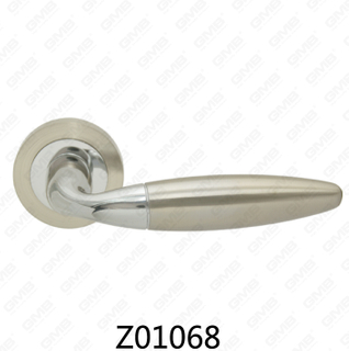 Zamak-Zink-Legierungs-Aluminium-Rosetten-Türgriff mit runder Rosette (Z01068)