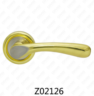 Zamak-Zink-Legierungs-Aluminium-Rosetten-Türgriff mit runder Rosette (Z02126)