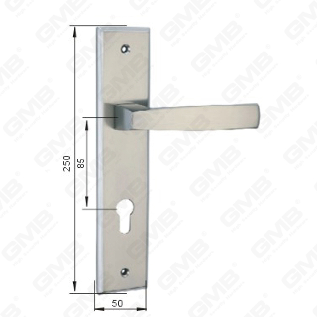 Türgriff Ziehen Sie Holztür Hardware-Griff Schloss Türgriff auf Teller für Locksserie durch Zinklegierung oder Stahltürplattengriff (L212-Z65-KC)