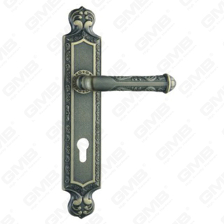 Türgriff Ziehen Sie Holztür Hardware-Griff Türgriff auf Teller für Lockset mit Zinklegierung oder Stahltürplatte (ZL96295-DAB)