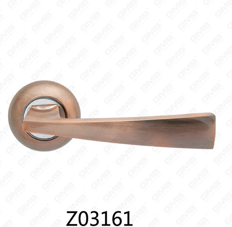 Zamak-Zinklegierungs-Aluminium-Rosetten-Türgriff mit runder Rosette (Z02161)