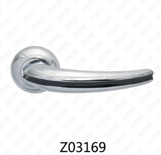 Zamak-Zinklegierungs-Aluminium-Rosetten-Türgriff mit runder Rosette (Z02169)