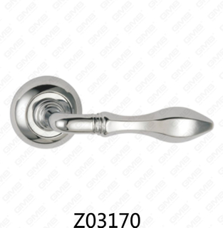 Zamak-Zinklegierungs-Aluminium-Rosetten-Türgriff mit runder Rosette (Z02170)