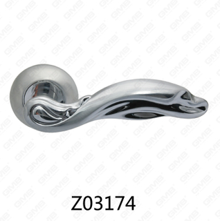 Zamak-Zinklegierungs-Aluminium-Rosetten-Türgriff mit runder Rosette (Z02174)