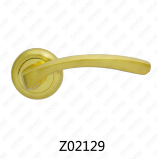 Zamak-Zinklegierungs-Aluminium-Rosetten-Türgriff mit runder Rosette (Z02129)