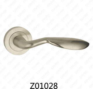 Zamak-Zink-Legierungs-Aluminium-Rosetten-Türgriff mit runder Rosette (Z01028)