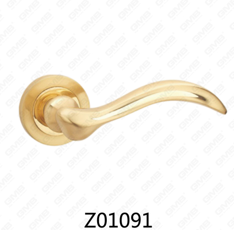 Zamak-Zinklegierungs-Aluminium-Rosetten-Türgriff mit runder Rosette (Z01091)