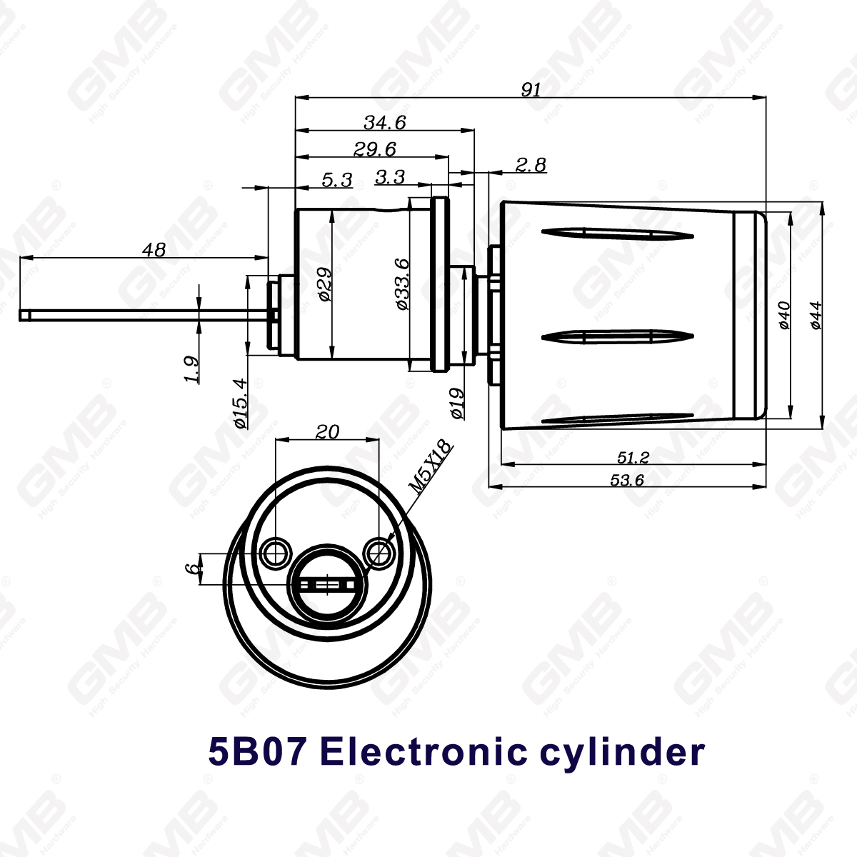 Hohe Sicherheit mit mehreren Auflockern von IP67 WiFi Digital einstellbares modulares Profil Smart Electronic Door Lock Zylinder (5B07)