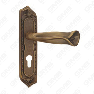 Türgriff Ziehen Sie Holztür Hardware-Griff Schloss Türgriff auf Teller für Locksserie durch Zinklegierung oder Stahltürplattengriff (CM755-C119-DYB)