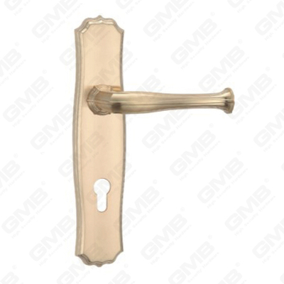 Türgriff ziehen Holztürbeschläge Griffschloss Türgriff auf Platte für Einsteckschlösser aus Zinklegierung oder Stahl Türplattengriff (ZL967-C115-GSB)