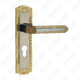 Türgriff Ziehen Sie Holztür Hardware-Griff Türgriff auf Teller für Lockset mit Zinklegierung oder Stahltürplattengriff (TM401531-HG)