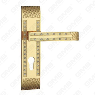 Türgriff Ziehen Sie Holztür Hardware-Griff Türgriff auf Teller für Locksserie durch Zinklegierung oder Stahltürplattengriff (ZM45185-GPB x)