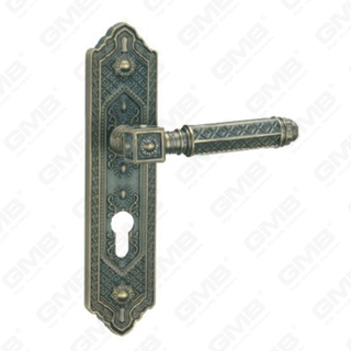 Türgriff Ziehen Sie Holztür Hardware-Griff Schloss Türgriff auf Teller für Locksserie durch Zinklegierung oder Stahltürplattengriff (ZM463102-DAB)