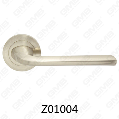 Zamak-Zink-Legierungs-Aluminium-Rosetten-Türgriff mit runder Rosette (Z01004)
