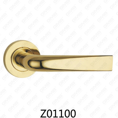 Zamak-Zink-Legierungs-Aluminium-Rosetten-Türgriff mit runder Rosette (Z01100)