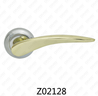 Zamak-Zink-Legierungs-Aluminium-Rosetten-Türgriff mit runder Rosette (Z02128)