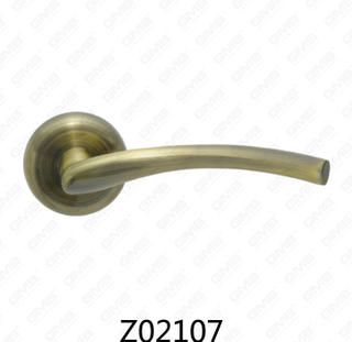 Zamak-Zinklegierungs-Aluminium-Rosetten-Türgriff mit runder Rosette (Z02107)