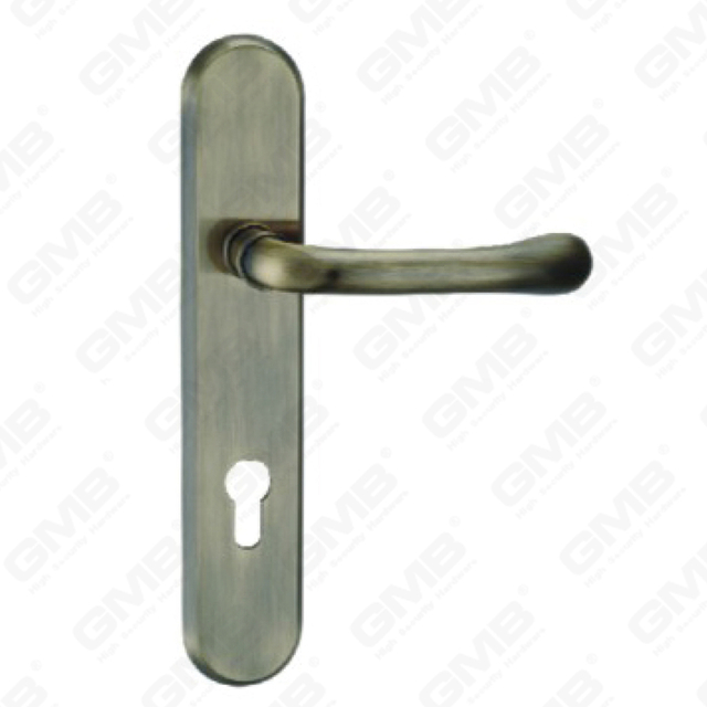 Türgriff ziehen Holztürbeschläge Griffschloss Türgriff auf Platte für Einsteckschlösser aus Zinklegierung oder Stahl Türplattengriff (L860-R52-DAB)