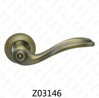 Zamak-Zinklegierungs-Aluminium-Rosetten-Türgriff mit runder Rosette (Z02146)