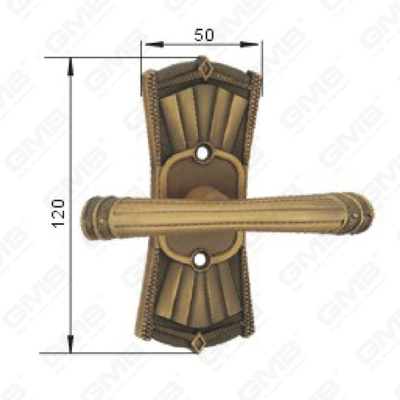 Türgriff ziehen Holztürbeschläge Griffschloss Türgriff auf Platte für Einsteckschlösser aus Zinklegierung oder Stahl Türplattengriff (CF128-C96-DYB)