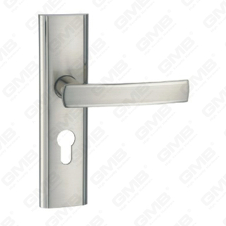 Türgriff Ziehen Sie Holztür Hardware-Griff Türgriff auf Teller für Lockset mit Zinklegierung oder Stahltürplatte (ZM60530-K)