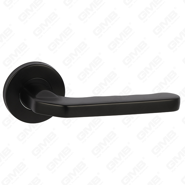 Hochwertige schwarze Farbe Modernes Design #304 Edelstahl-Türgriff runden Rosenhebelgriff (GB03-42)