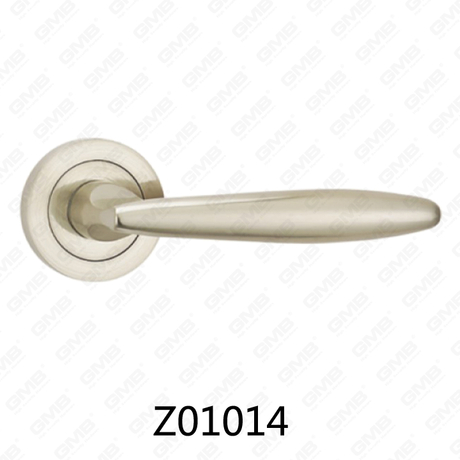 Zamak-Zinklegierungs-Aluminium-Rosetten-Türgriff mit runder Rosette (Z01014)