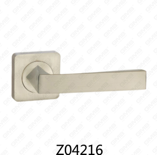Zamak-Zink-Legierungs-Aluminium-Rosetten-Türgriff mit runder Rosette (Z04216)