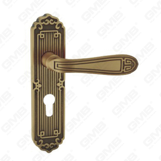 Türgriff Ziehen Sie Holzhölzer Hardware-Griff-Schloss Türgriff am Teller für Lockset mit Zinklegierung oder Stahlplattengriff (TM4012-E05-DYB)