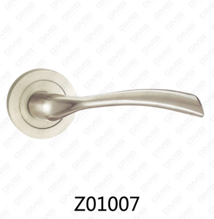 Zamak-Zinklegierungs-Aluminium-Rosetten-Türgriff mit runder Rosette (Z01007)