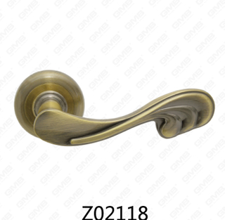 Zamak-Zink-Legierungs-Aluminium-Rosette-Türgriff mit runder Rosette (Z02118)