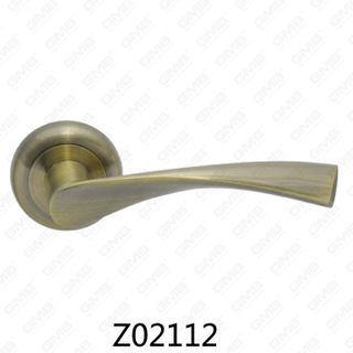 Zamak-Zinklegierungs-Aluminium-Rosetten-Türgriff mit runder Rosette (Z02112)